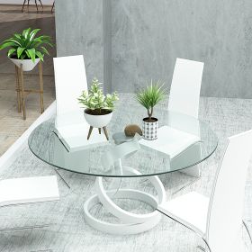 30" Inch Round Tempered Glass Table Top Clear Glass 1/4" Inch Thick Round Polished Edge