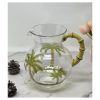 Leading Ware 3 Quarts Water Pitcher with Lid, Palm Tree Design Unbreakable Plastic Pitcher, Drink Pitcher, Juice Pitcher with Spout BPA Free