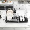 Stainless Steel Expandable Dish Rack with Drainboard and Swivel Spout