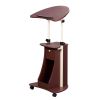 Techni Mobili Sit-to-Stand Rolling Adjustable Laptop Cart With Storage, Chocolate