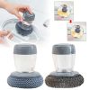 Kitchen Soap Dispensing Palm Brush Cleaner Push-type Brush Kitchen Detergent Tools