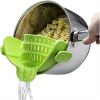 1pc Silicone Pot Strainer And Pasta Strainer, Adjustable Silicone Clip On Strainer For Pots, Pans, And Bowls, Kitchen Gadgets